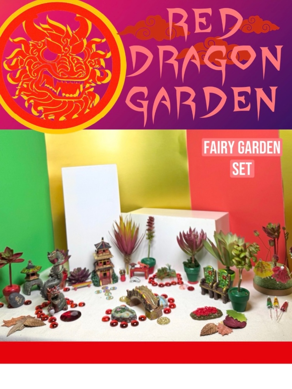 THE RED DRAGON MINI FAIRY GARDEN GIFT SET